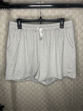 Women's Light Gray Drawstring Lounge Shorts - Unbranded